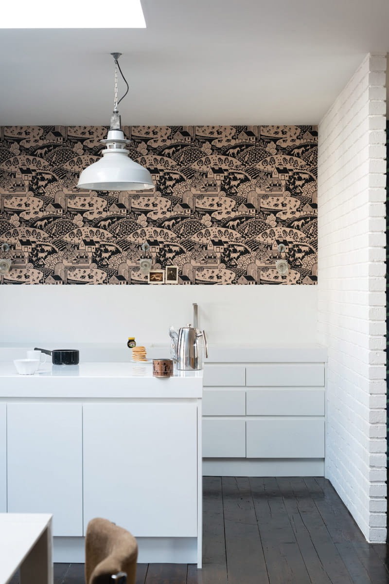 Tapete Gable - Off-Black/ Setting Plaster