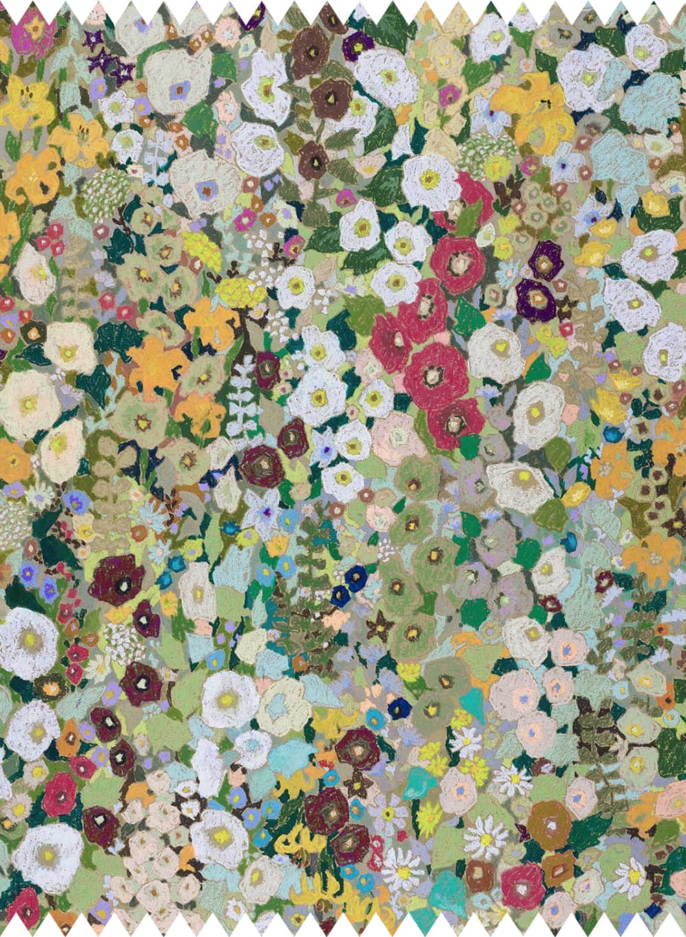 Tissu Hollyhocks - Cotton Linen - Summer