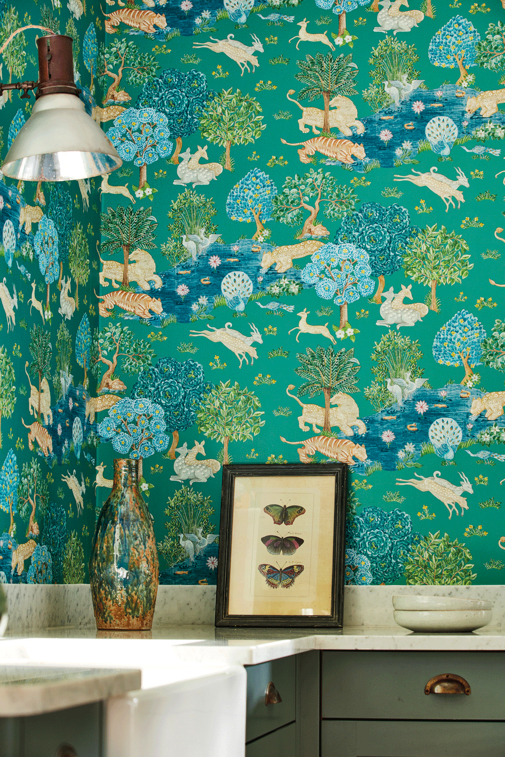 Tapete Pamir Garden - Teal/ Peacock