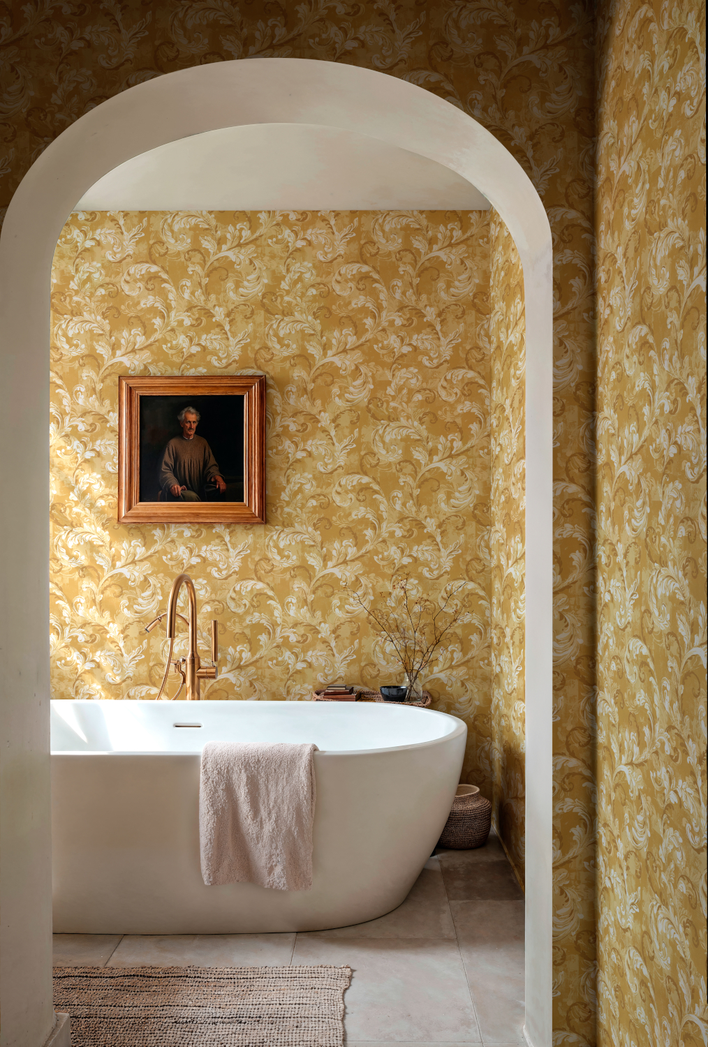 Tapete Byzantine Damask - Mustard