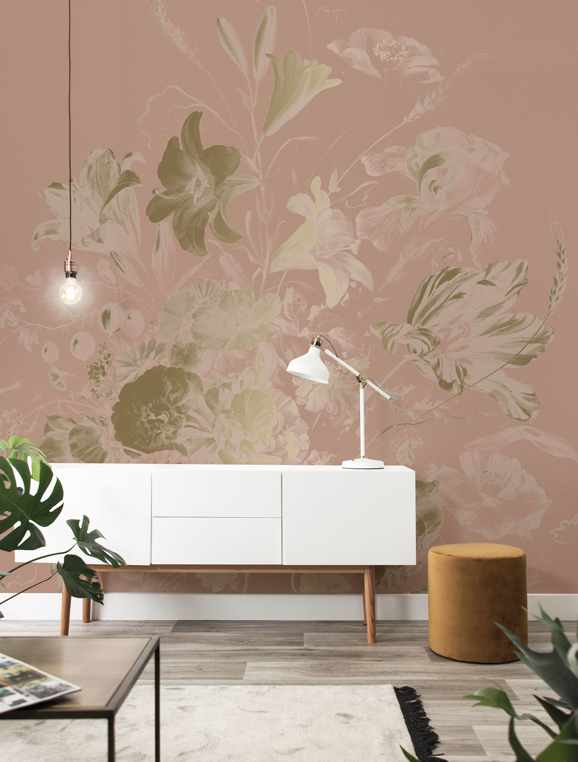 Wandbild Golden Age Flowers Gold 8 - M
