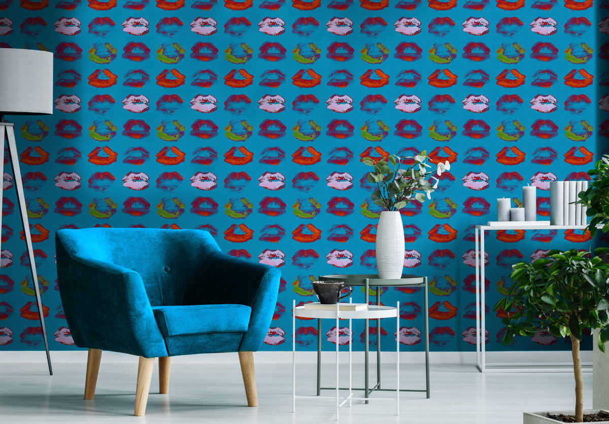 Tapete Neon Kiss - Blue