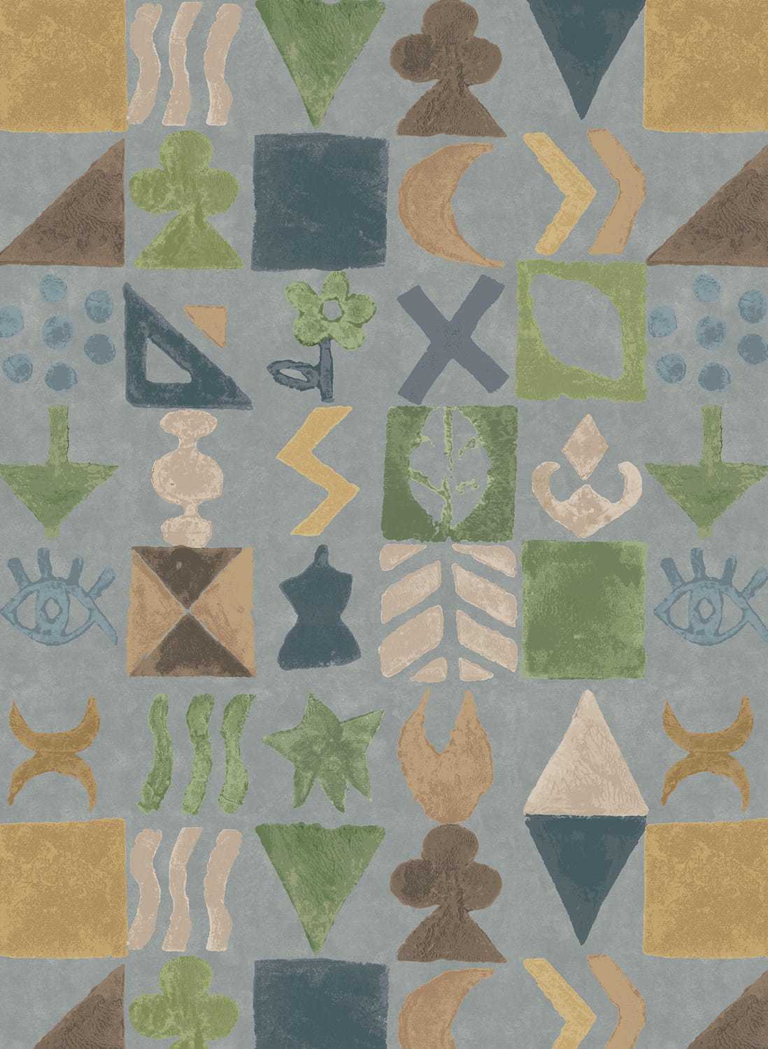 Tapete Potato Print - Blue