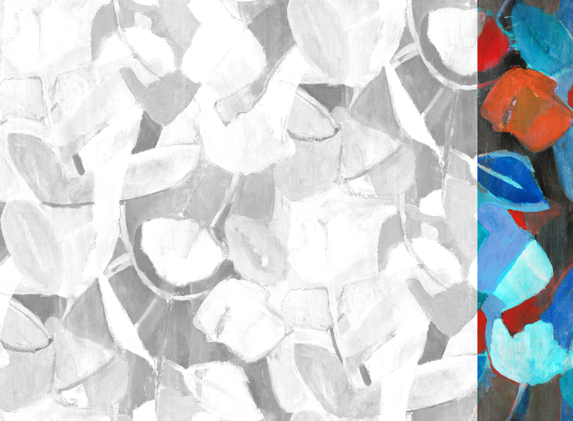 Wandbild Siwa - Blue Red Panel 6