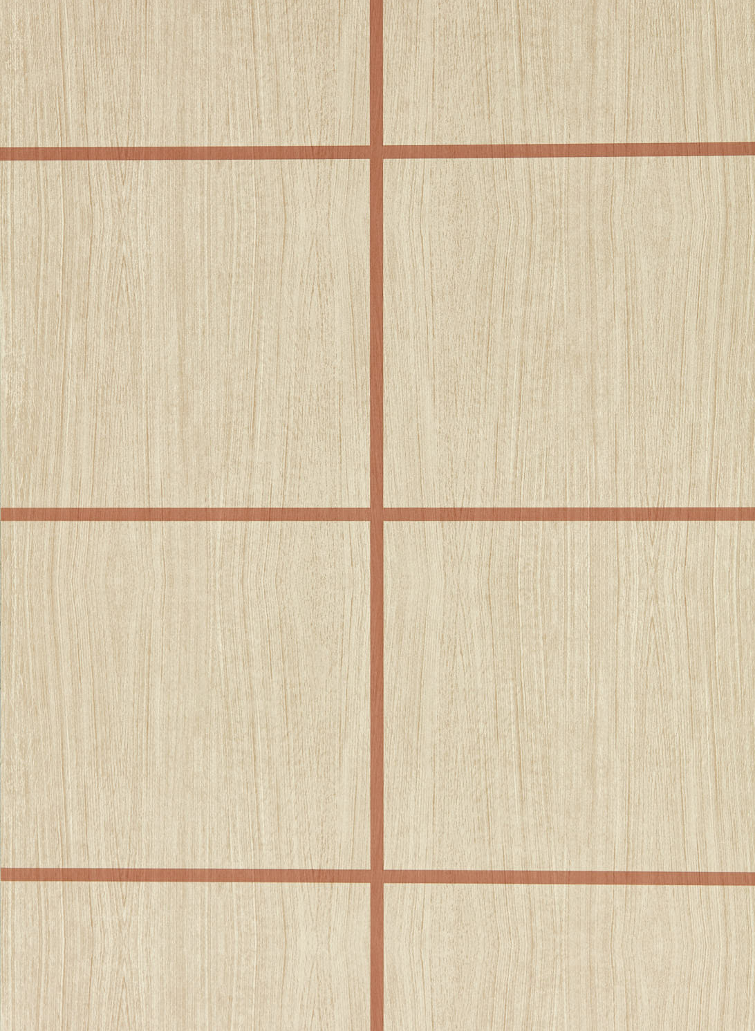 Tapete Wood Blocks - Oak/ Terracotta Gloss
