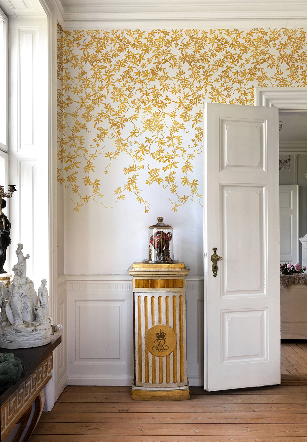 Papier peint Passiflores - Blanc