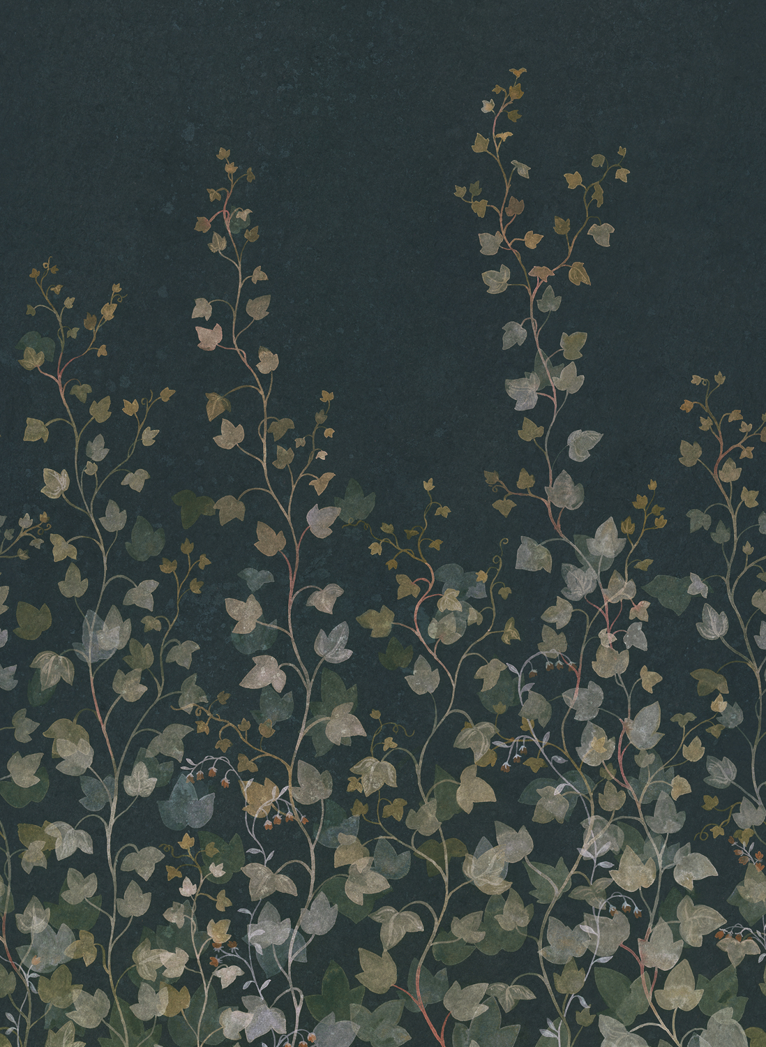 Wandbild Ivy - Midnight & Blue