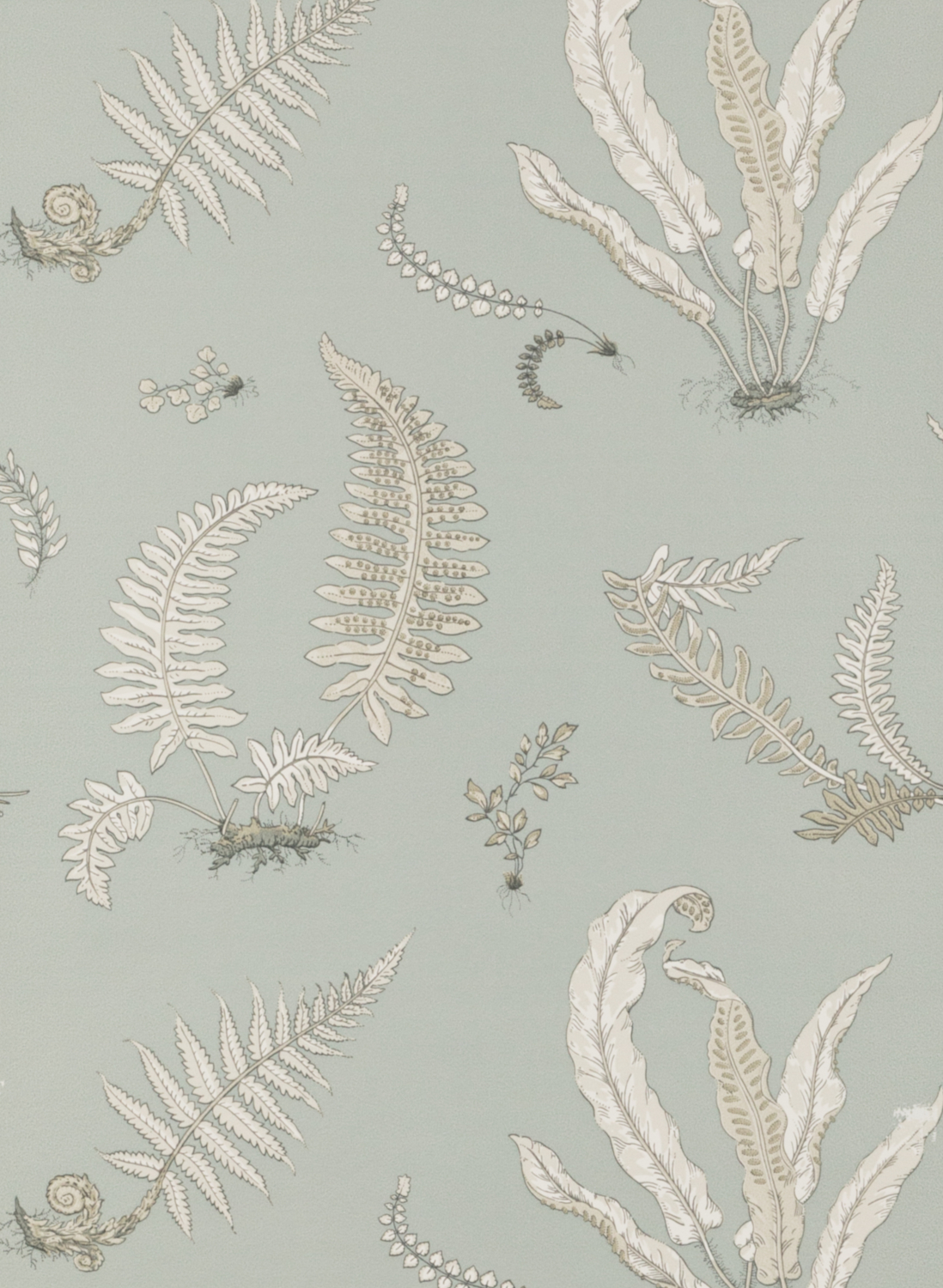Tapete Ferns - Soft Blue