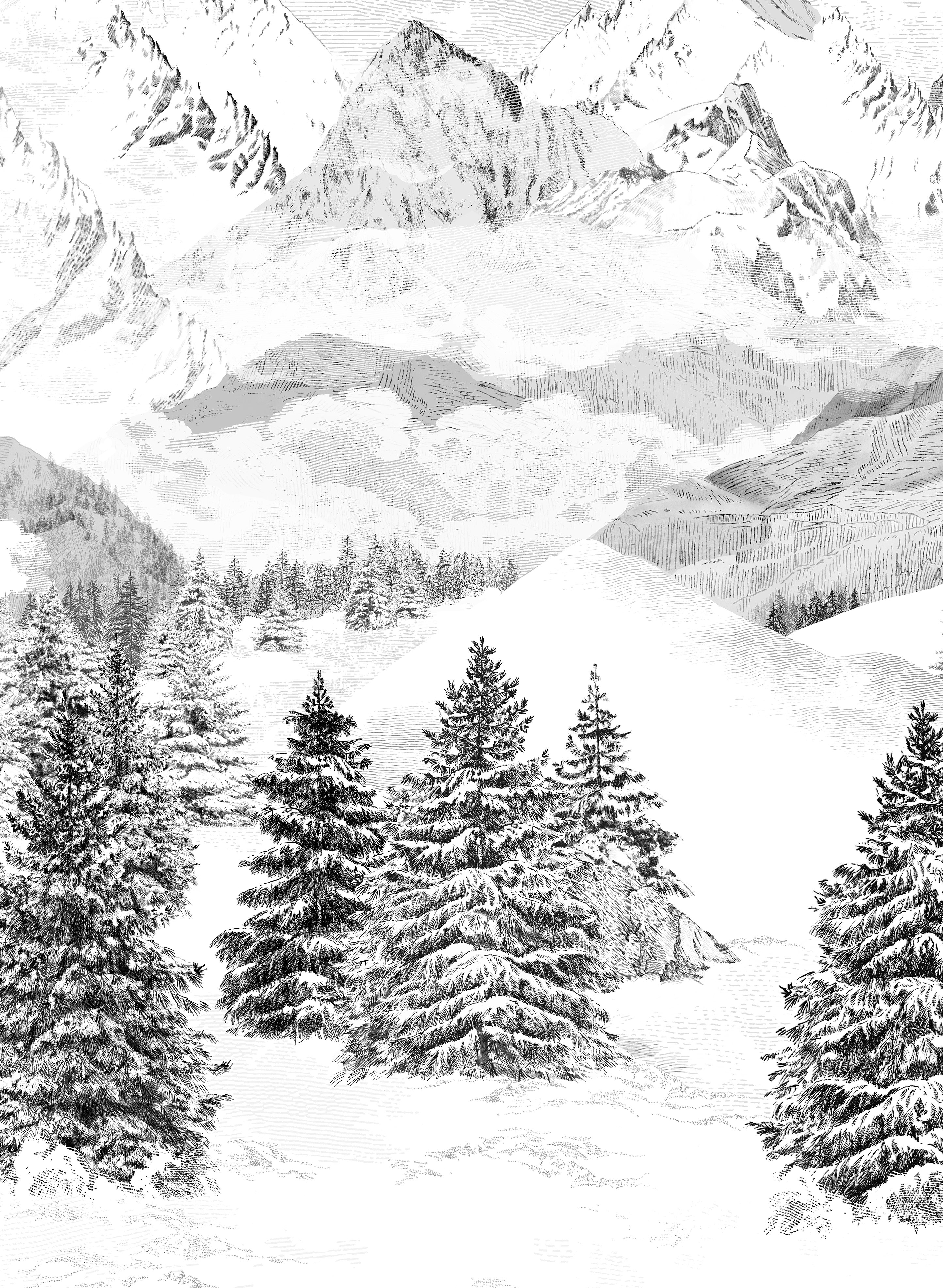 Wandbild Les Cimes - Bahnen 1/2/3