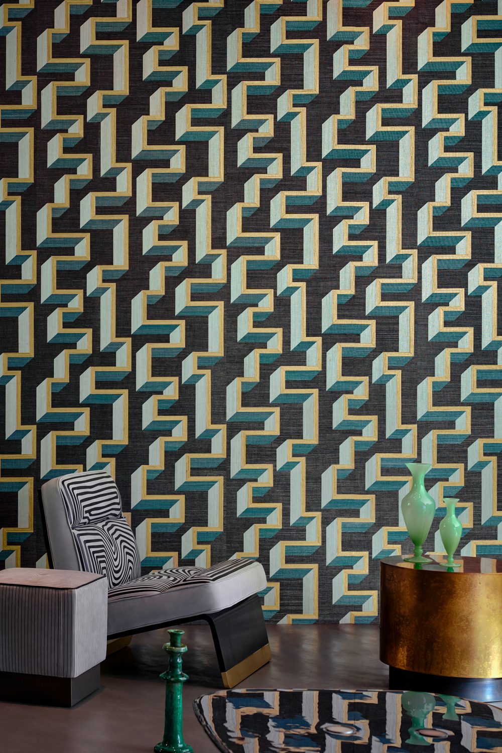 Tapete Detour - Gold Teal