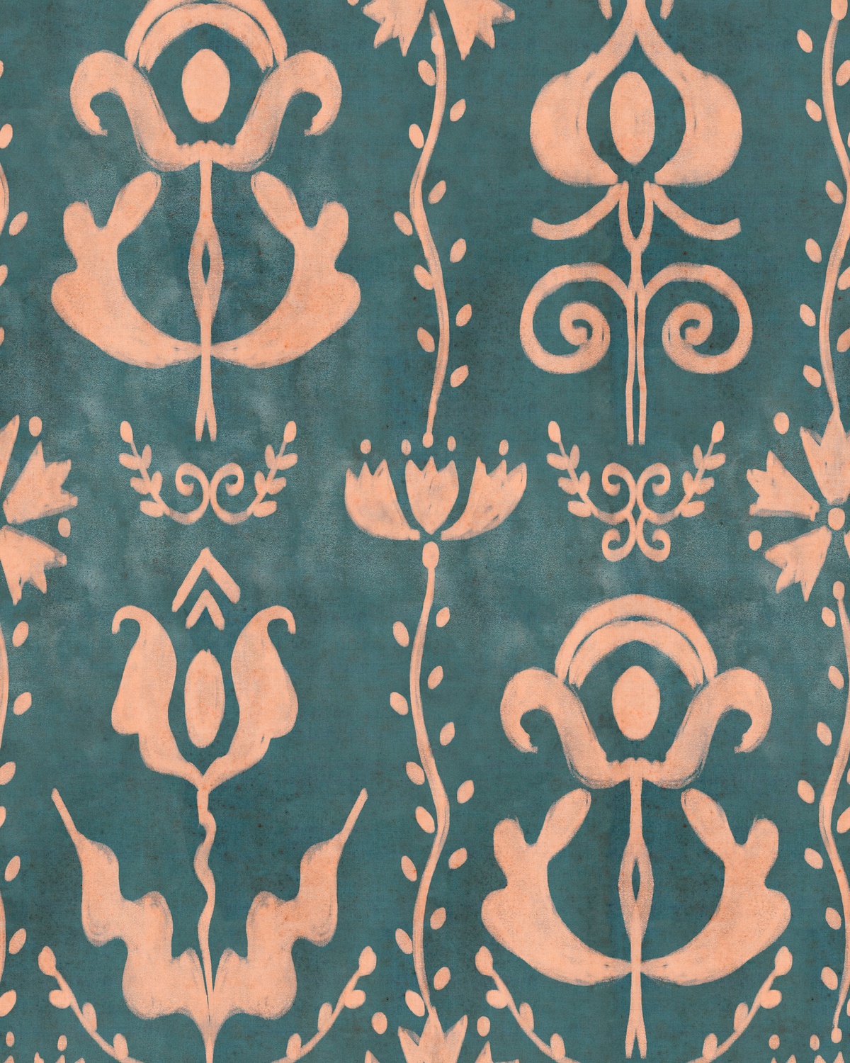 Tapete Grandma's Stencil - Milky Blue