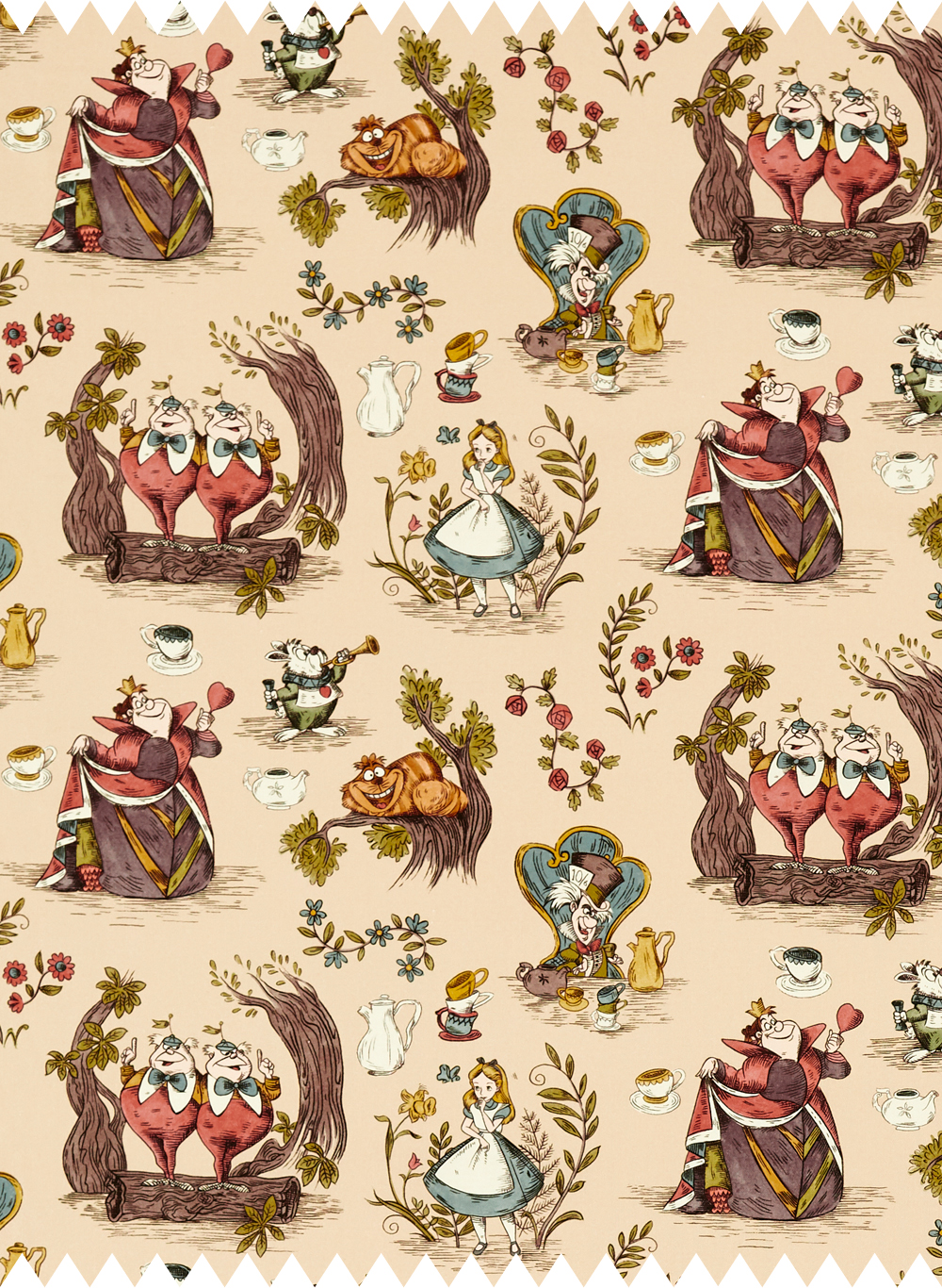 Stoff Alice in Wonderland - Caramel