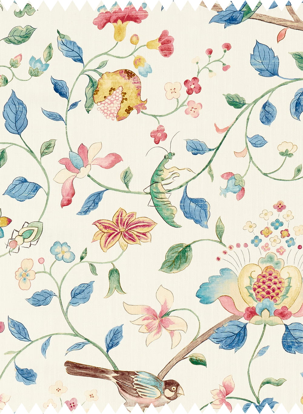Stoff Arils Garden - Indigo/ Red