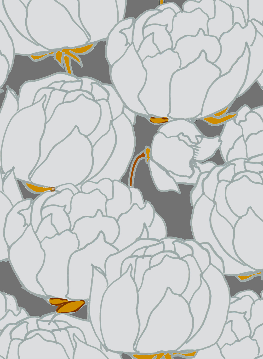 Tapete Pivoine - Frost