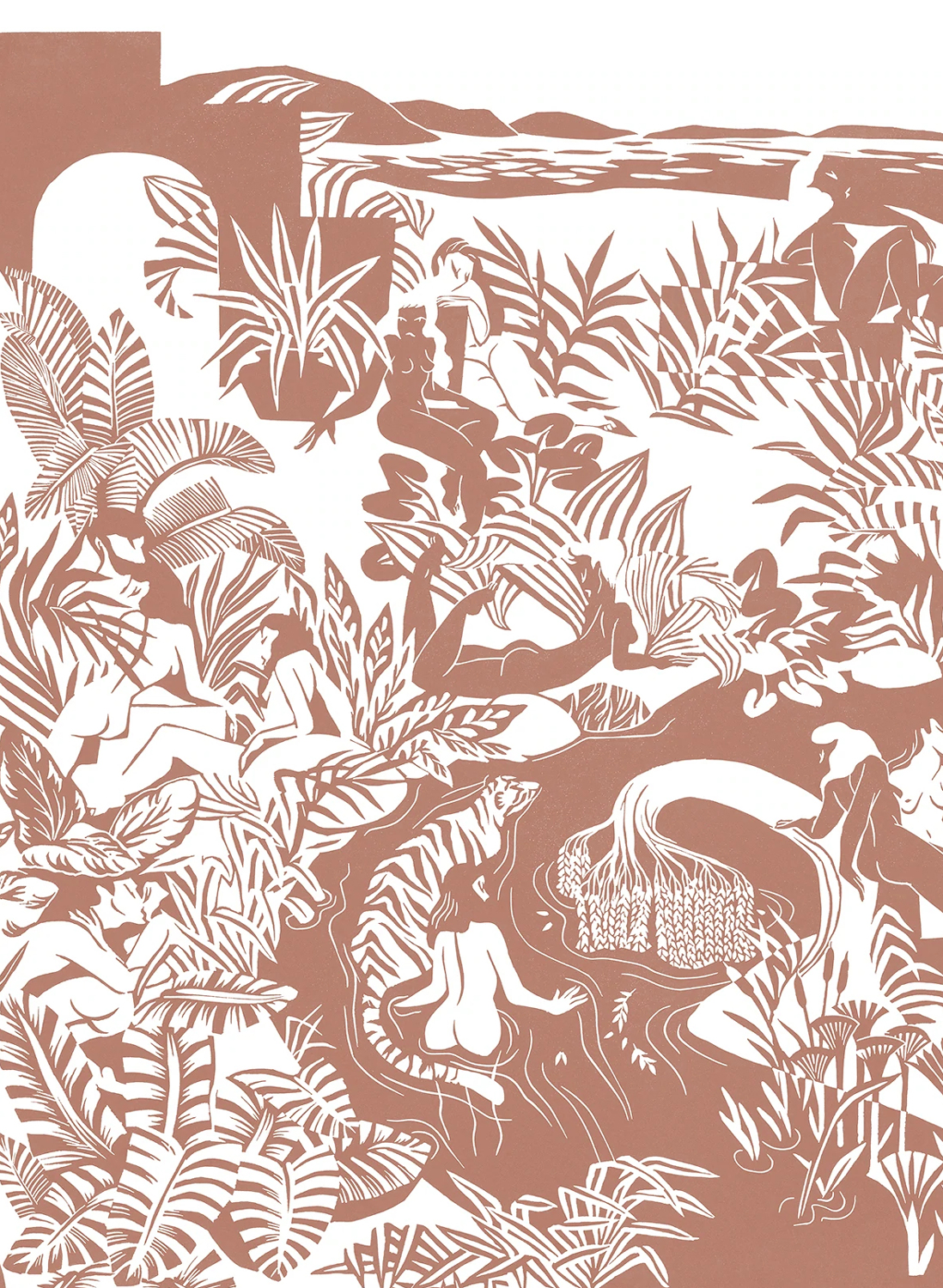 Papier peint panoramique Eternelles Terracotta - A 1/2/3