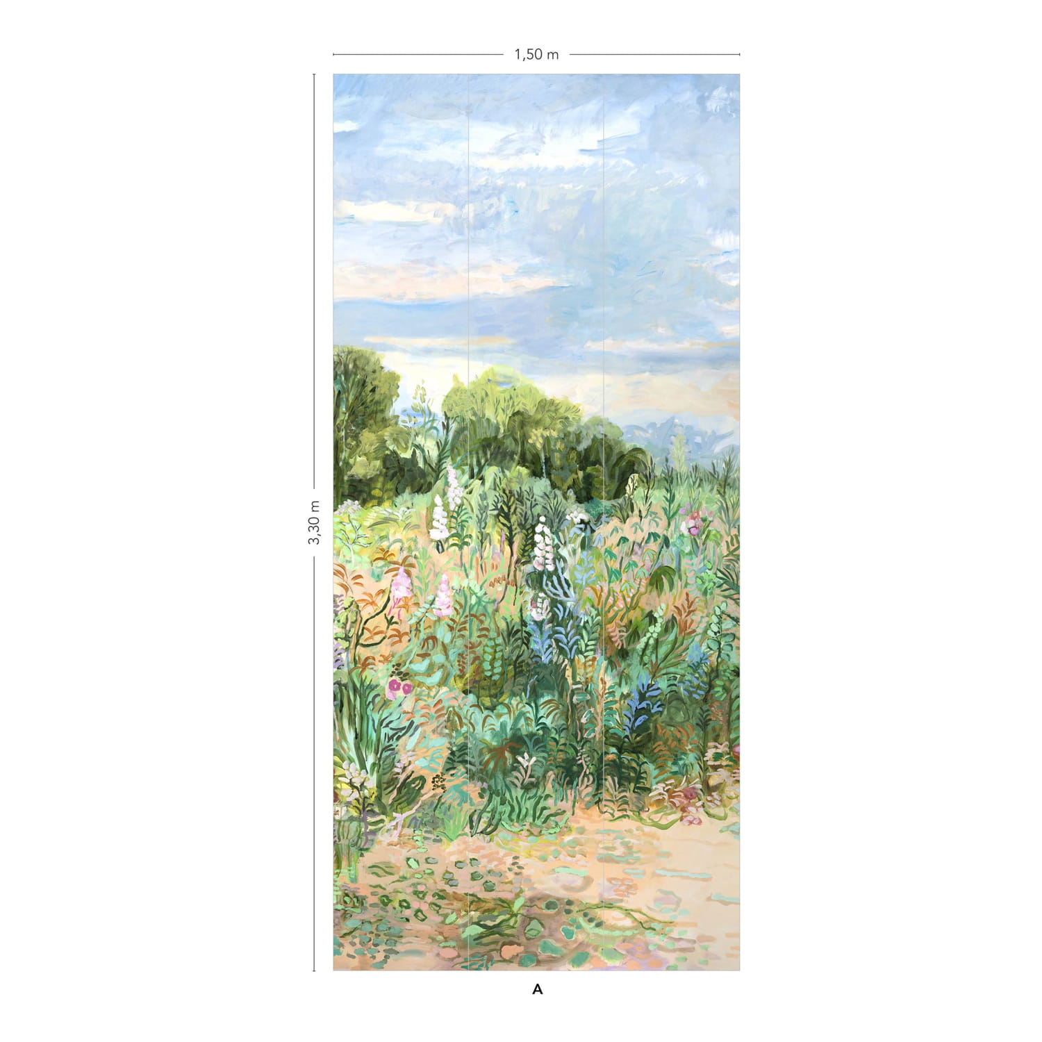 Carta da parati Roses Trémières - Panel A