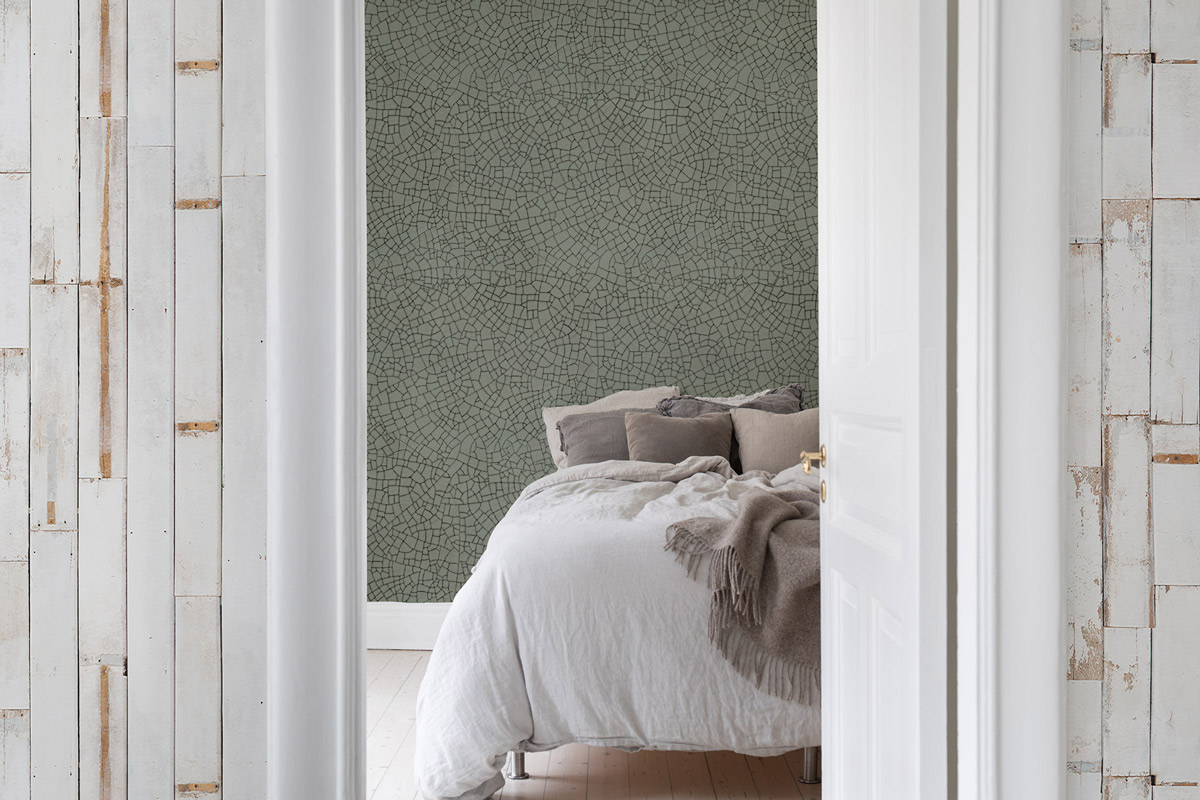 Wandbild Raku Crackle - Jade