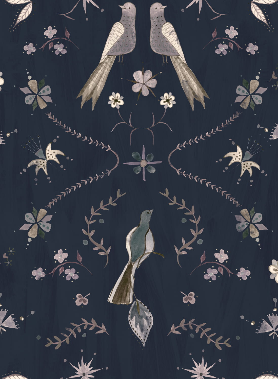 Tapete Metaphoric Birds - Blue