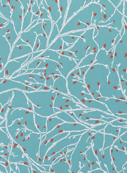 Tapete Twiggy - Duck Egg / Terracotta