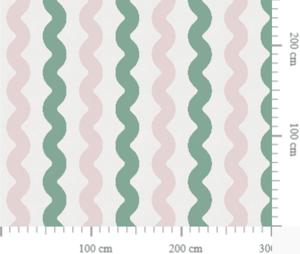 Wandbild Wobbly - Green/ Pink