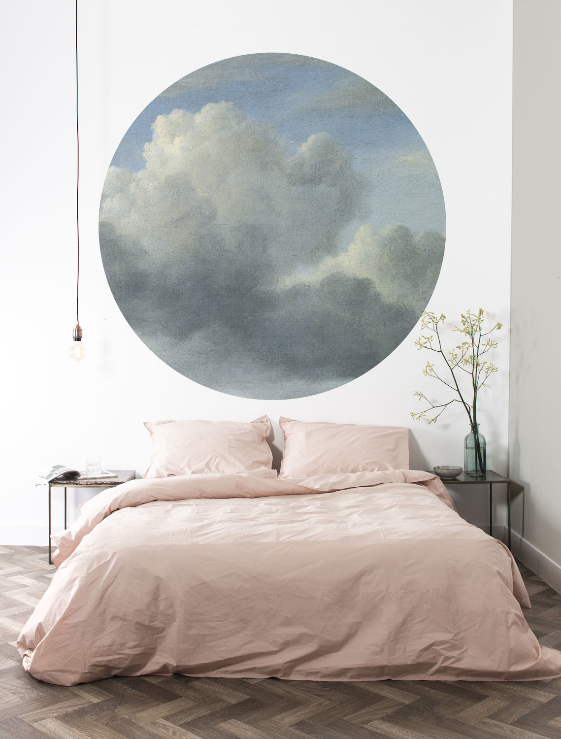 Wandbild Golden Age Clouds 5 Circle - Multicolor - Ø 1,9m