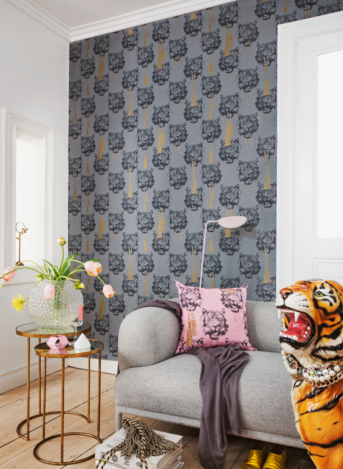 Tapete Coco Tiger - Grey