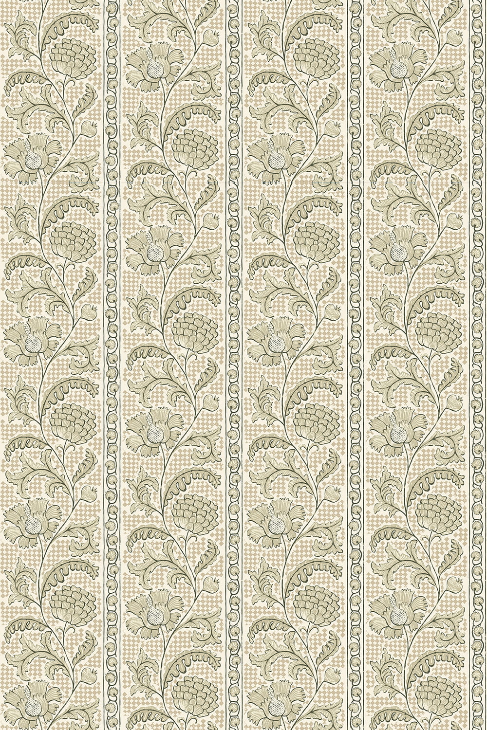 Tapete Floral Check - Maitland Green and Cotswold White