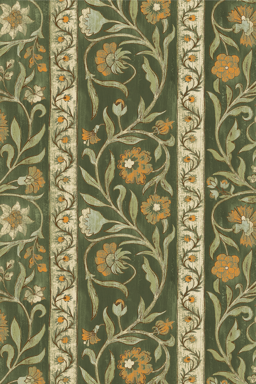 Papier peint Potter Stripe - Green and Orange