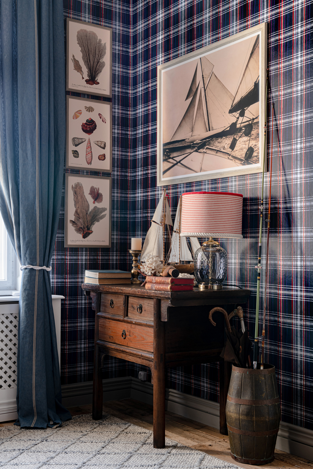 Tapete Seaport Plaid - Navy Blue