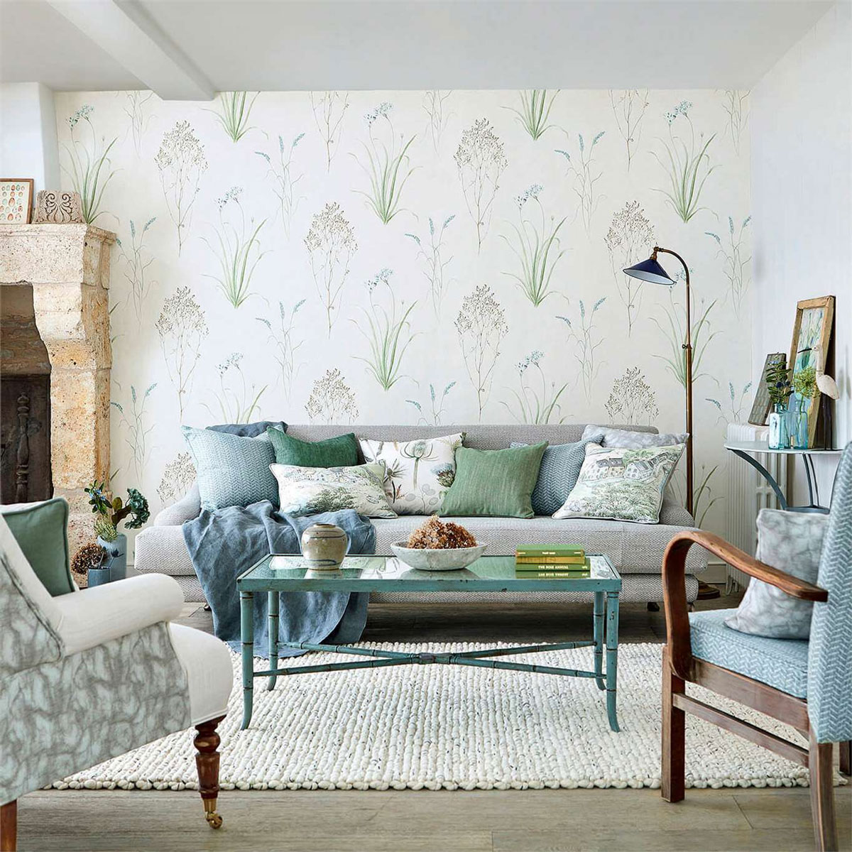 Tapete Farne Grasses - Cream/ Sage