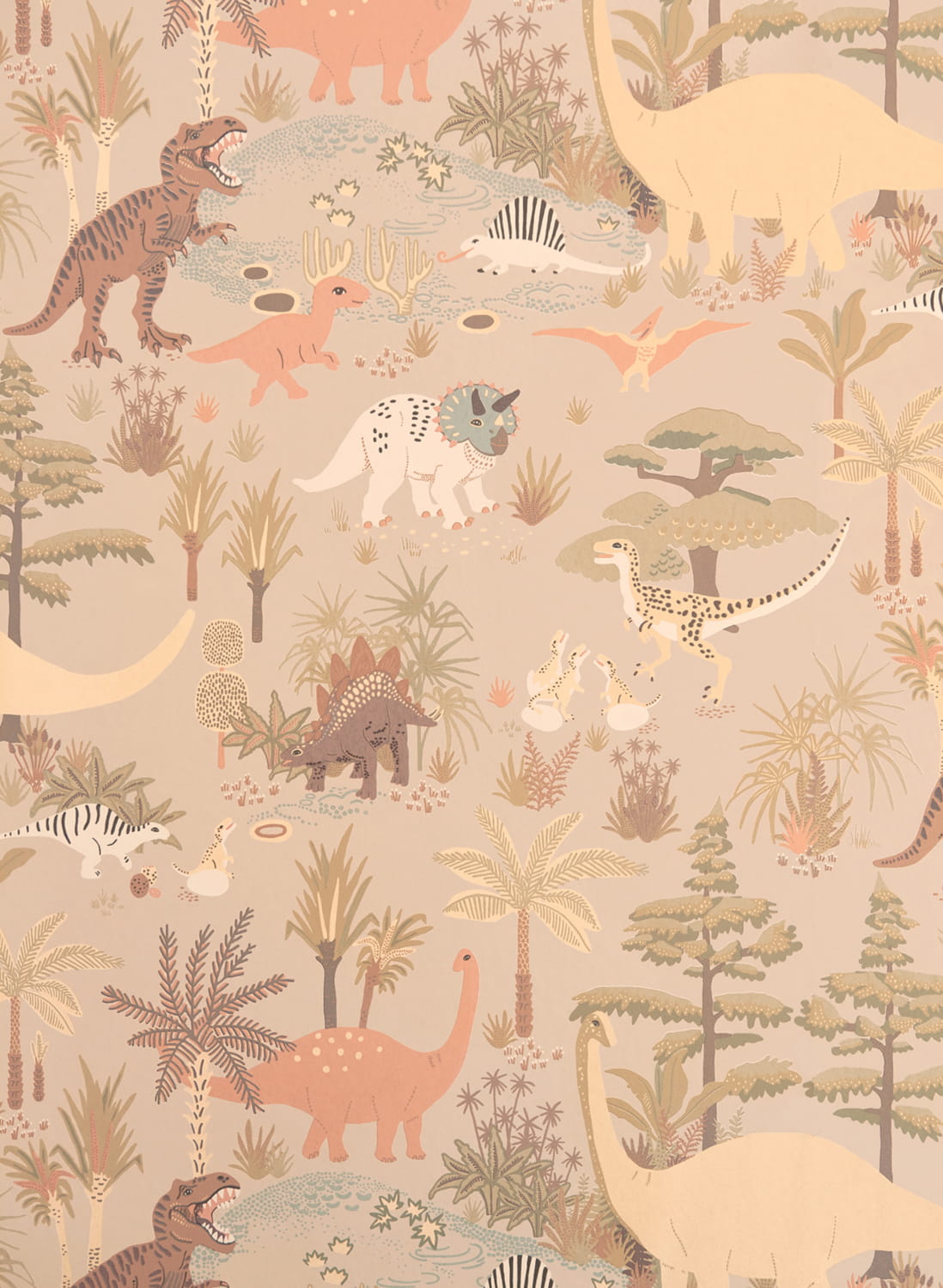 Tapete Dinosaur Vibes - Sandy Beige