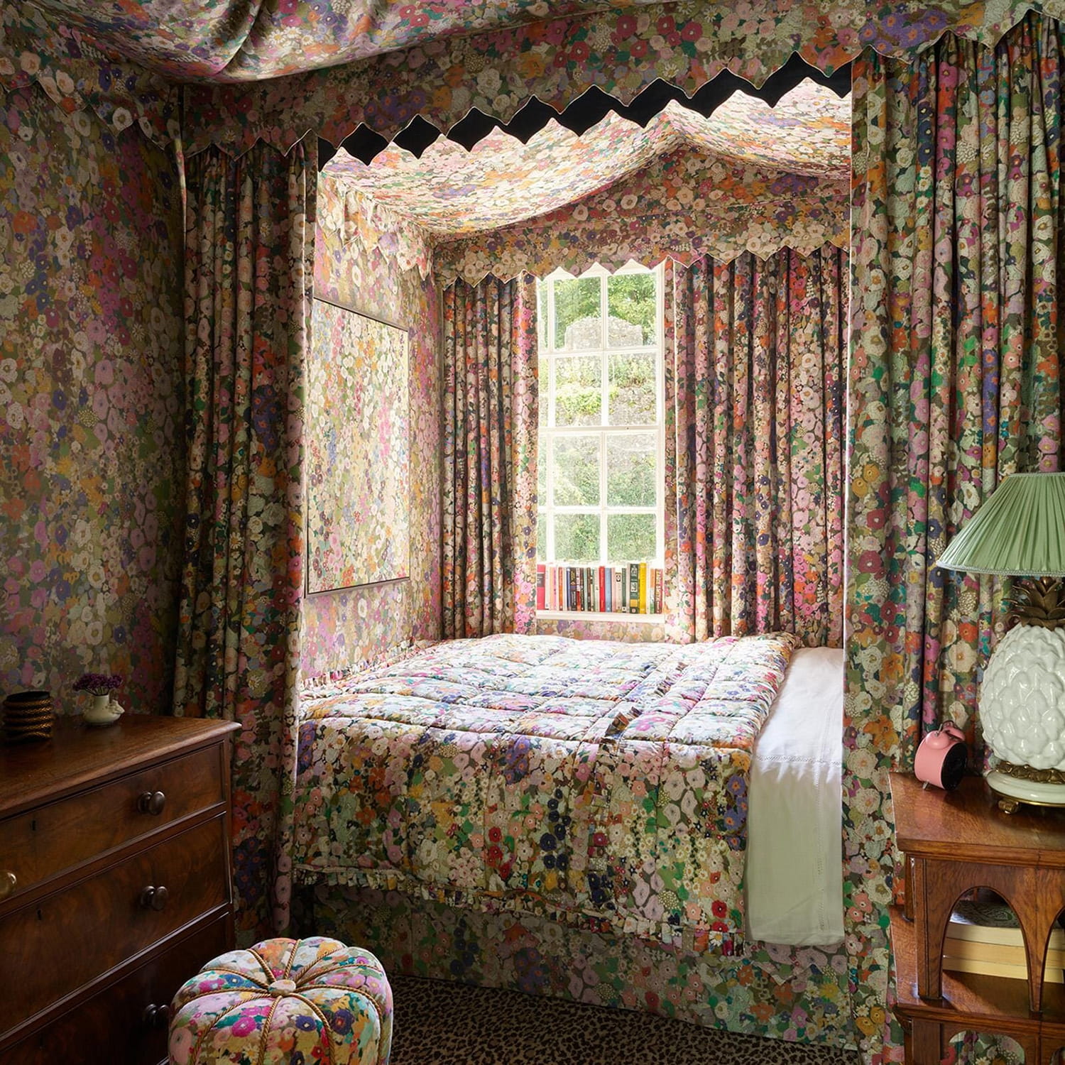 Tissu Hollyhocks - Cotton Linen - Spring