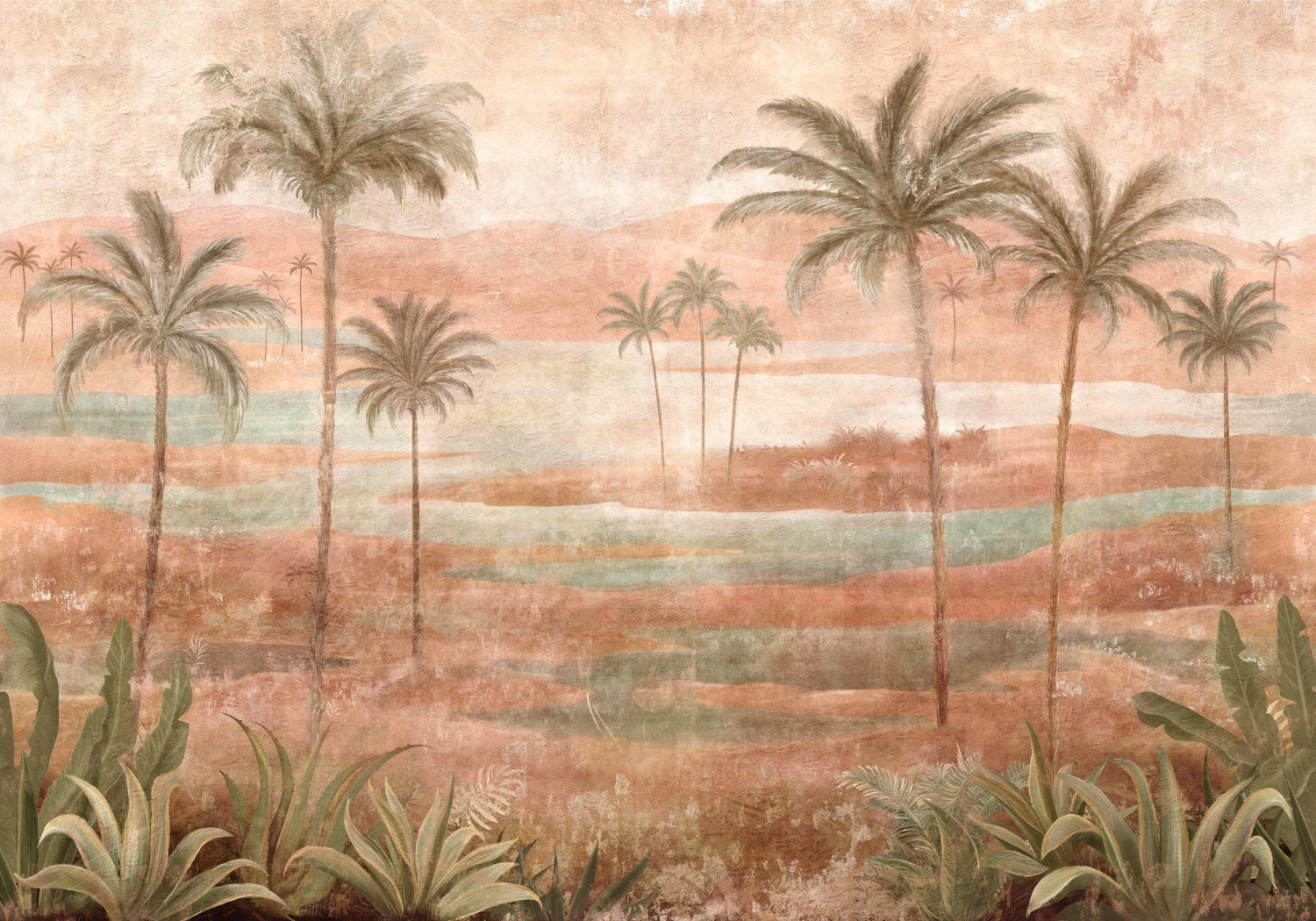 Wandbild Draa Palms Bamboo - Rose
