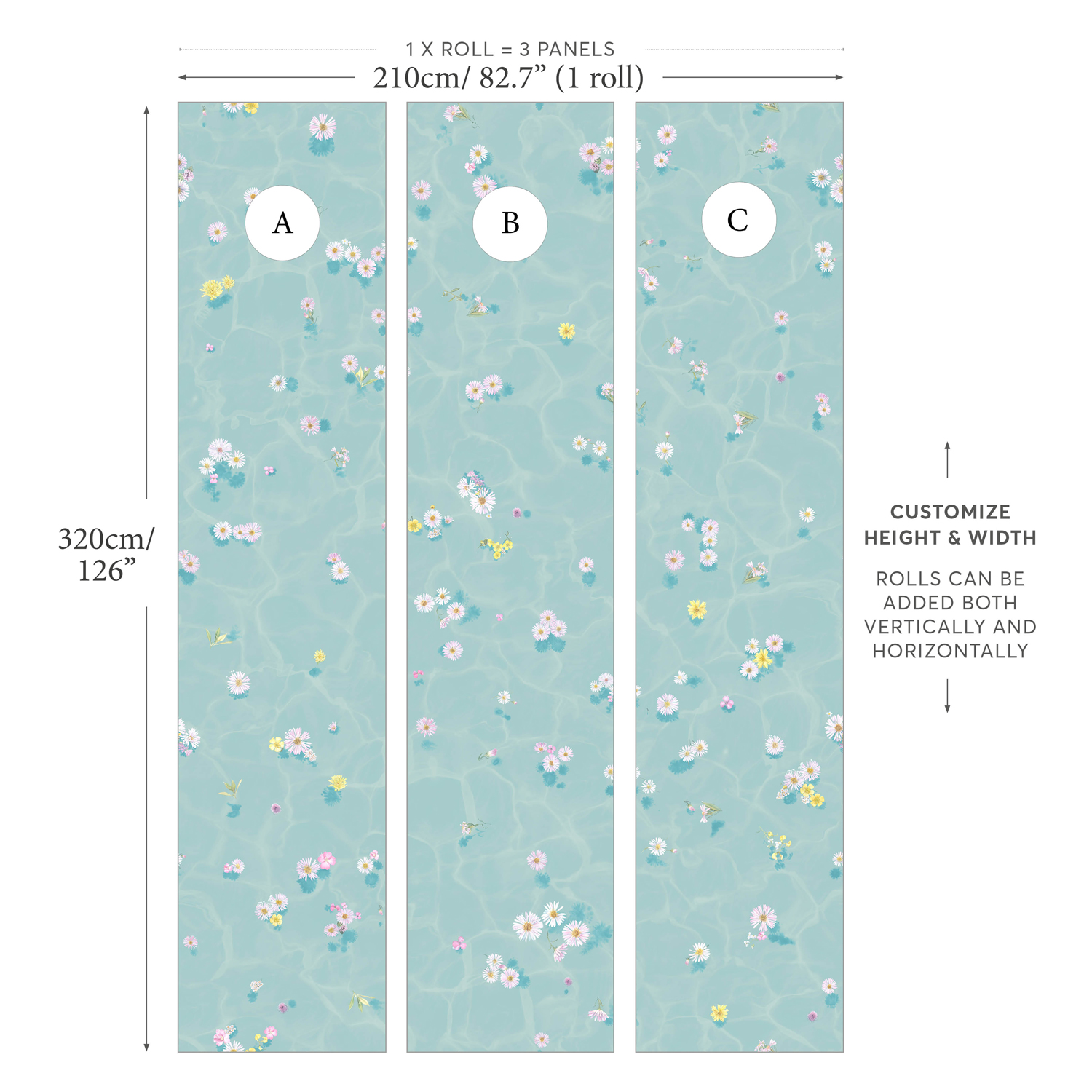 Tapete Floral Bath - Blue