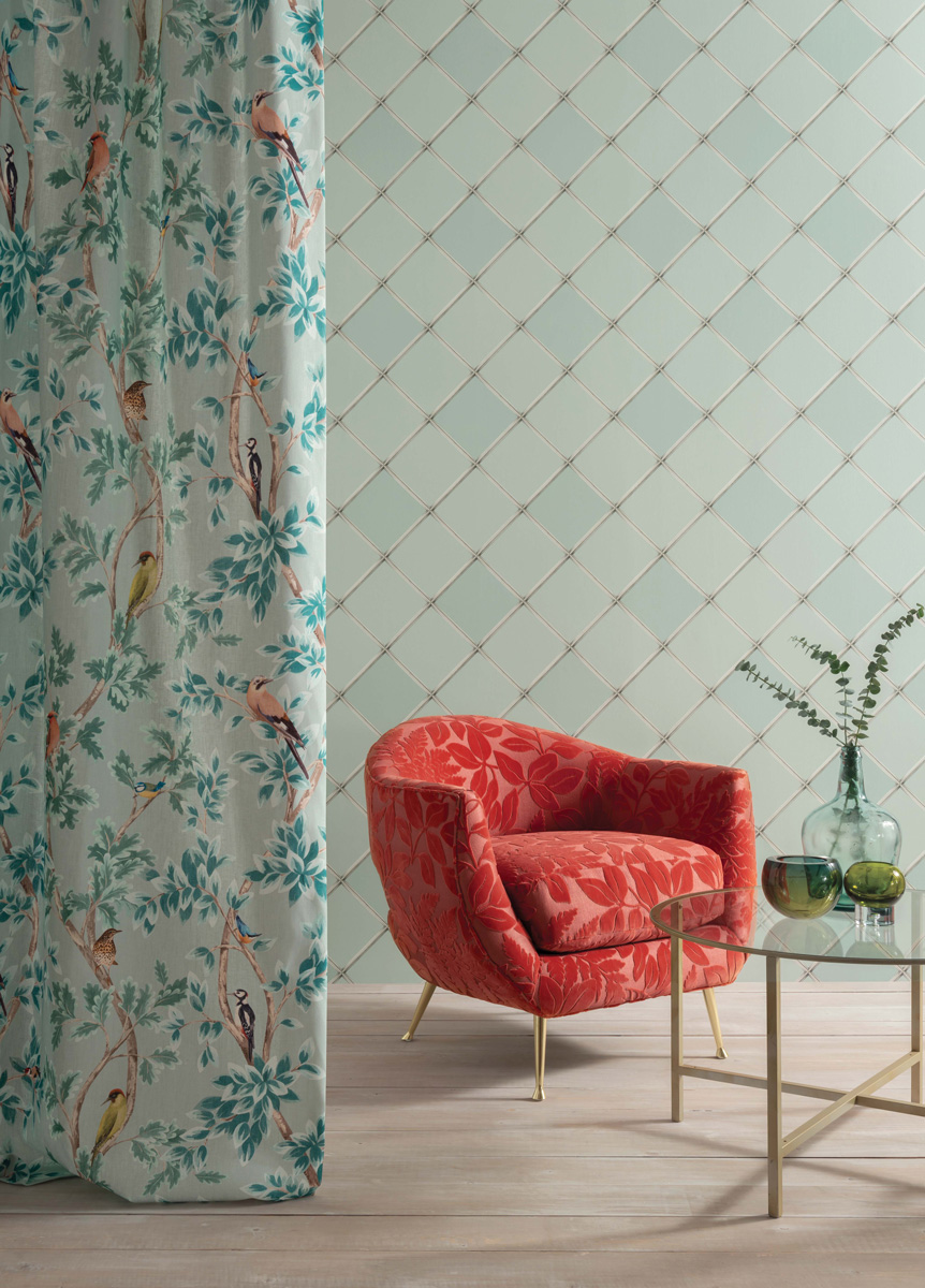 Tapete Palm House Trellis - Eau de Nil