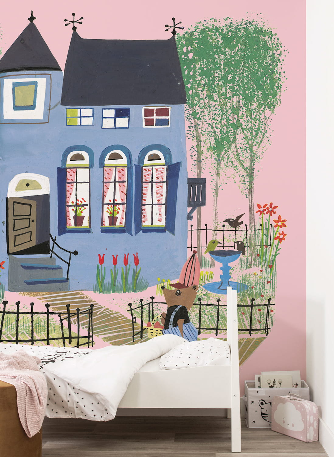 Wandbild Bear Blue House