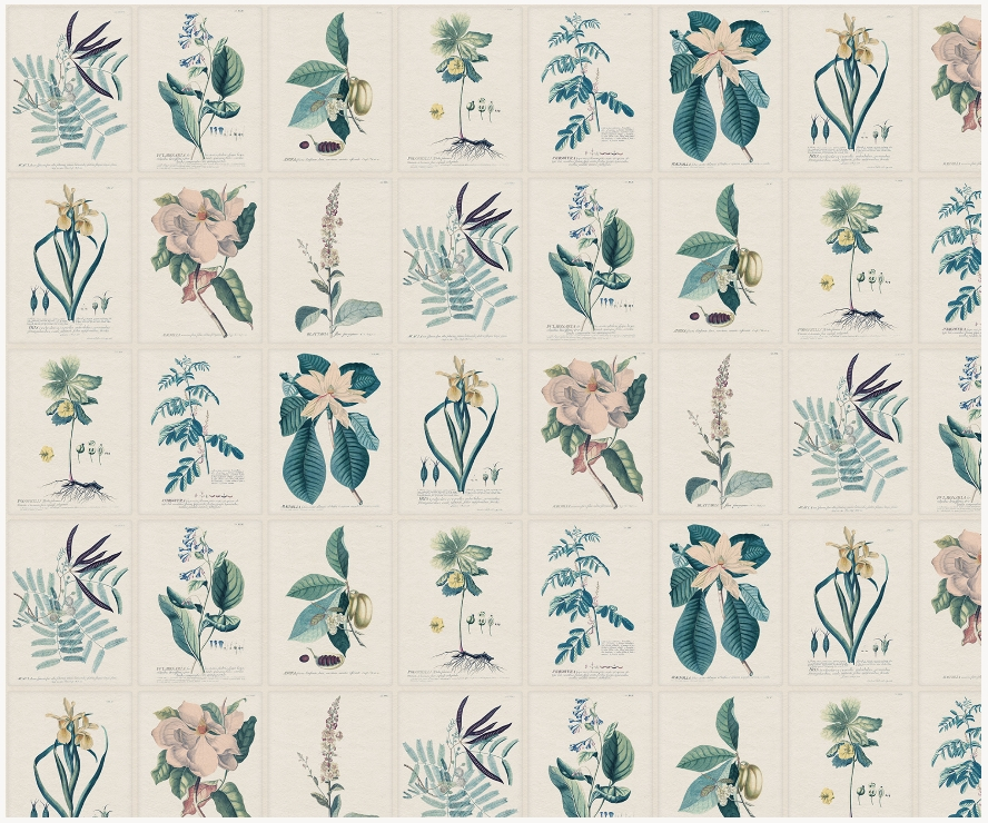 Wandbild Flora - Blue