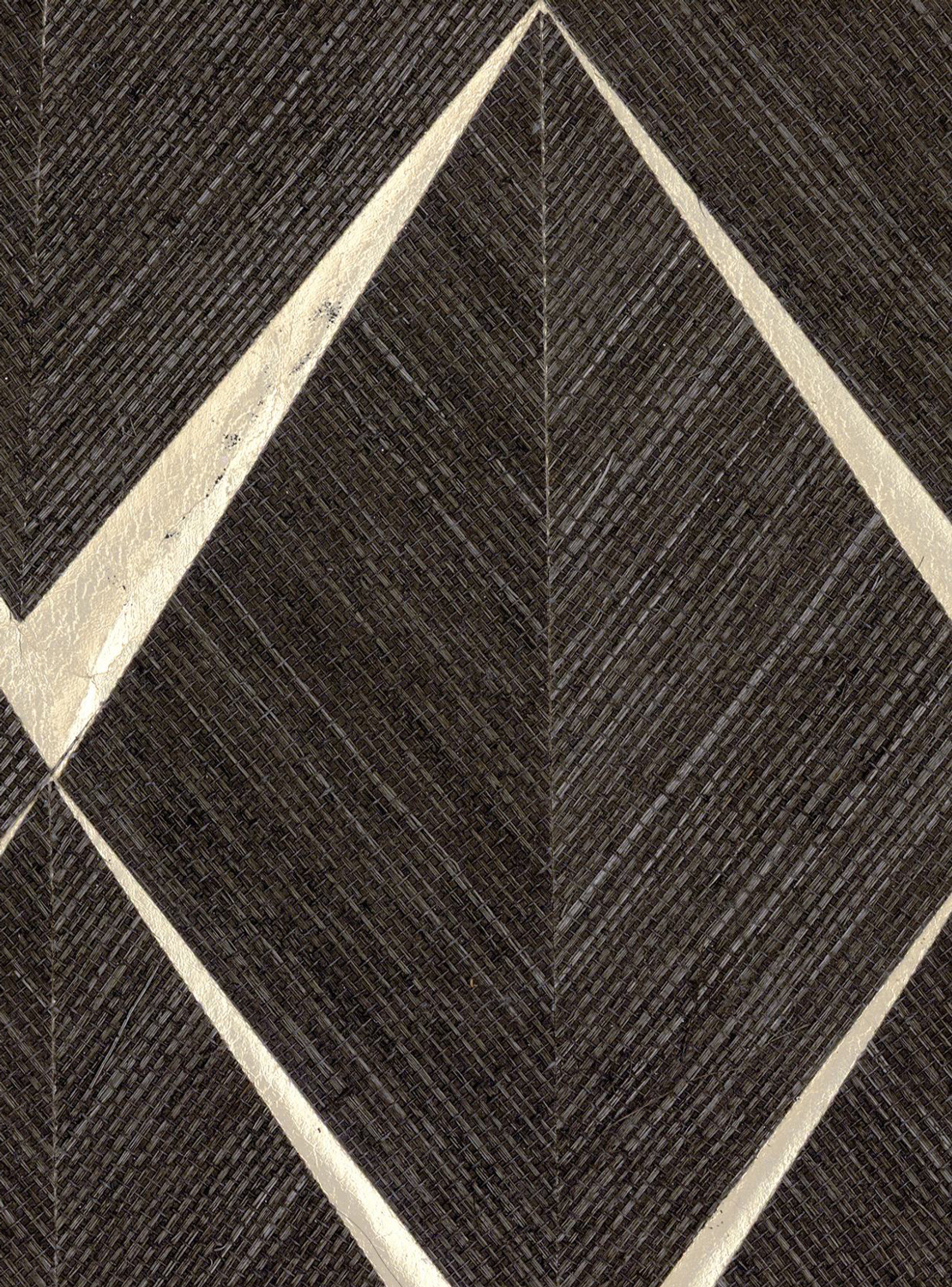 Tapete Sisal Losange - Noir/ Or