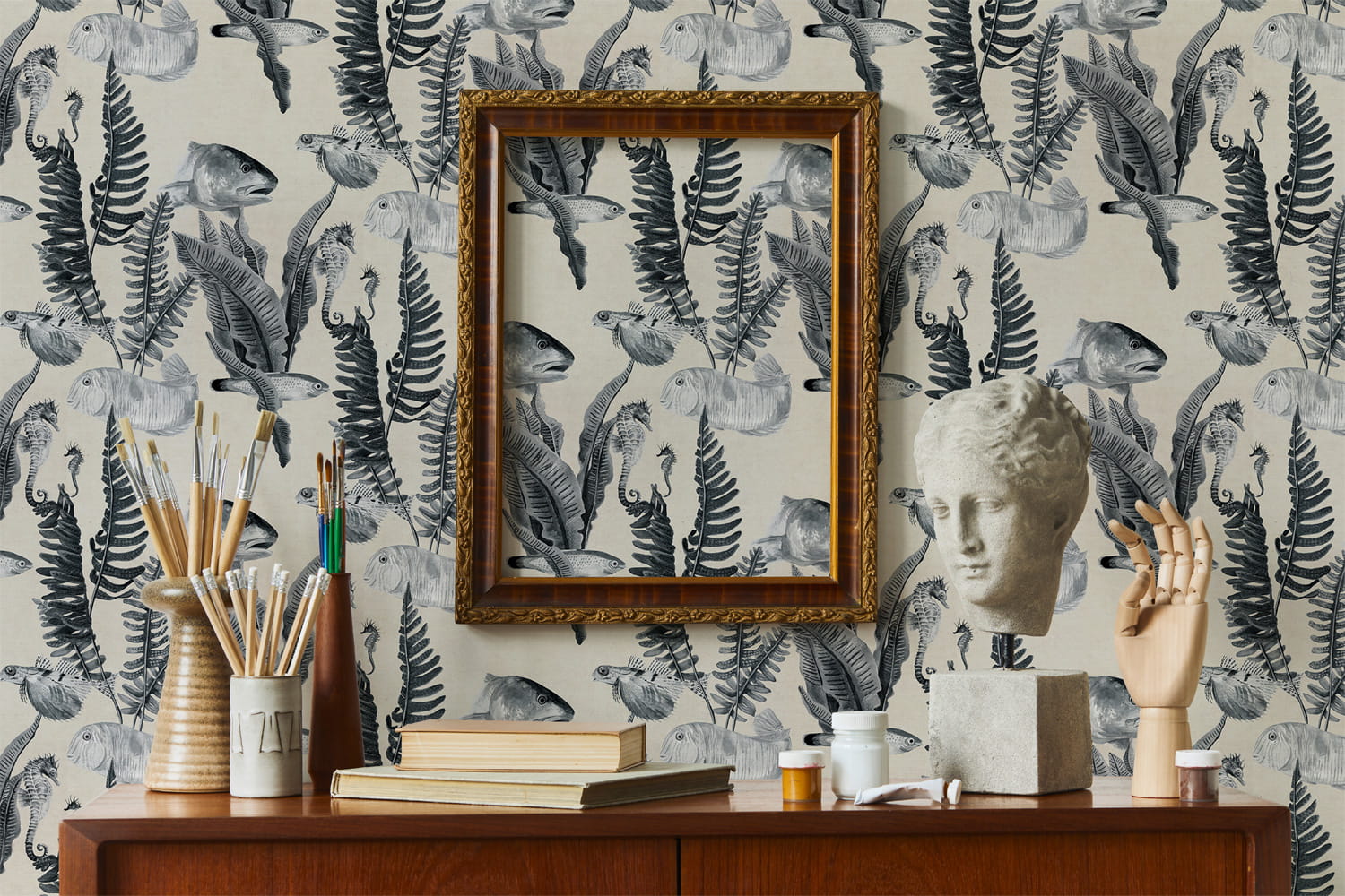 Tapete Bank of Fish - Grey