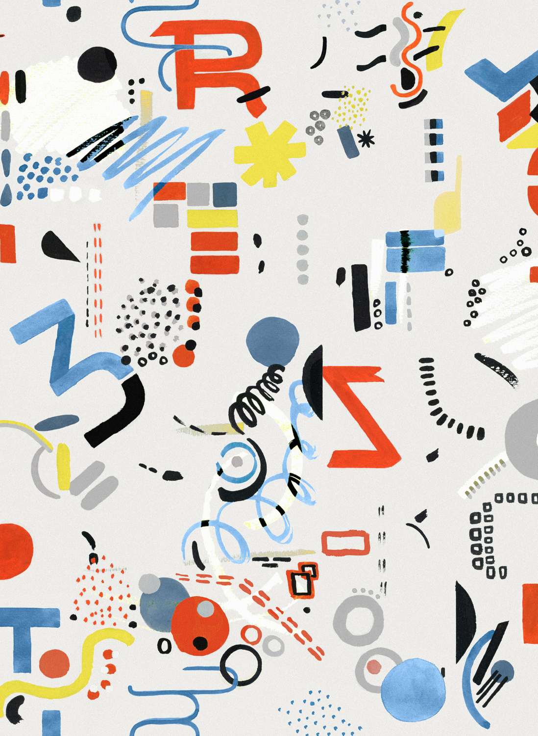 Tapete Funny Shapes - White