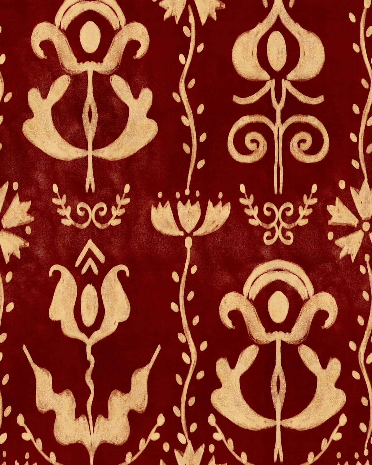 Tapete Grandma's Stencil - Scarlet