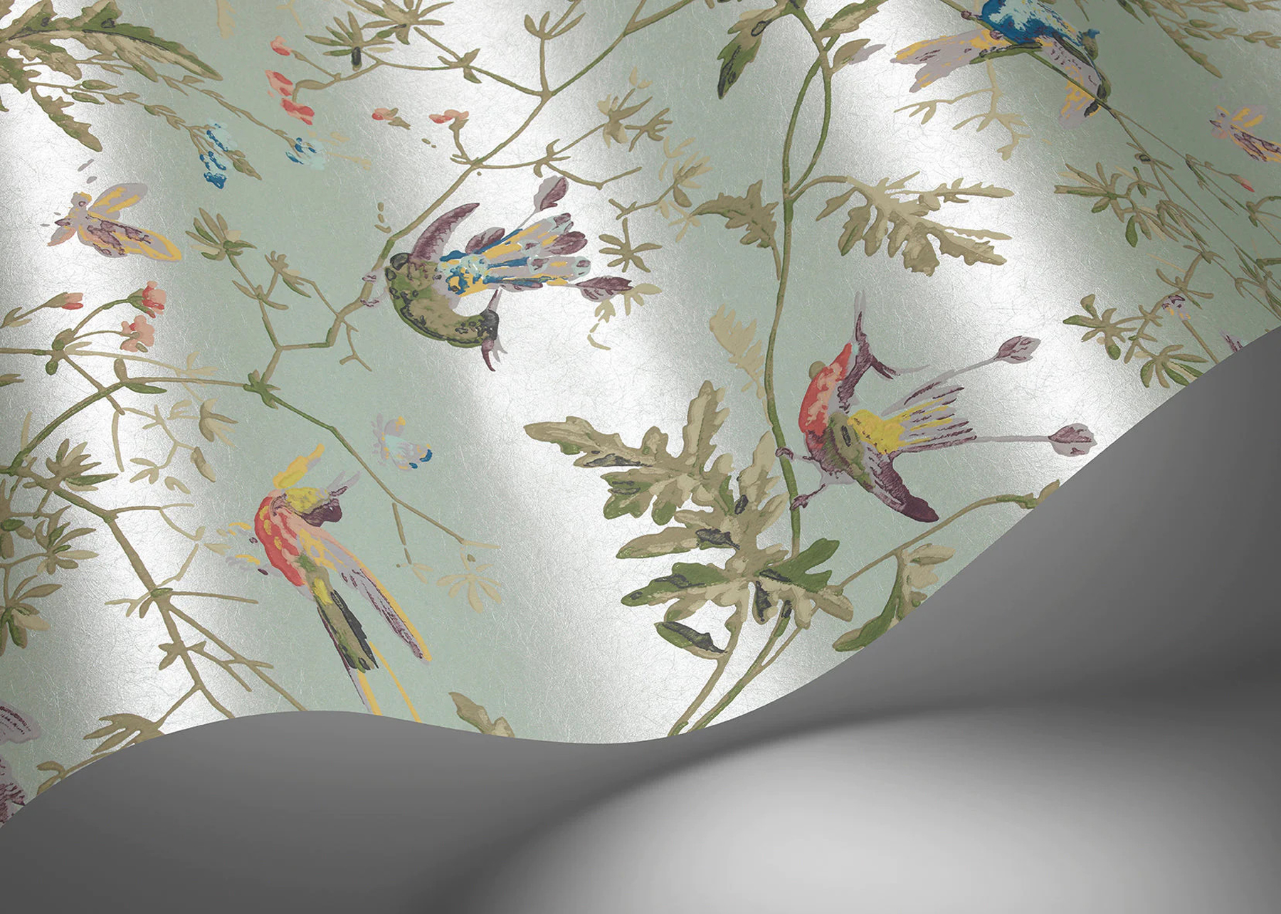 Tapete Hummingbirds - Multi/ Old Olive on Duck Egg Mica