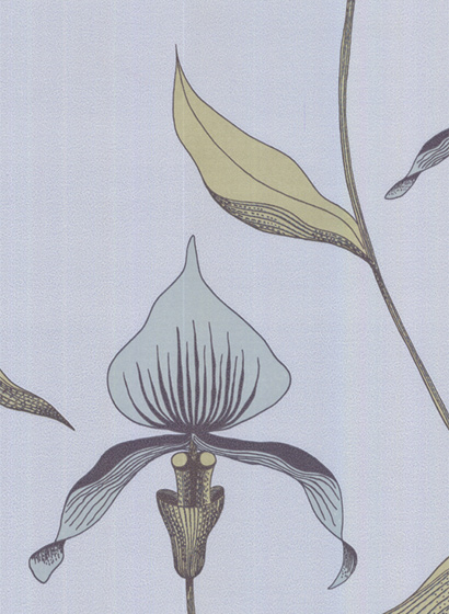 Tapete Orchid - Ice Blue & Old Olive on Powder Blue