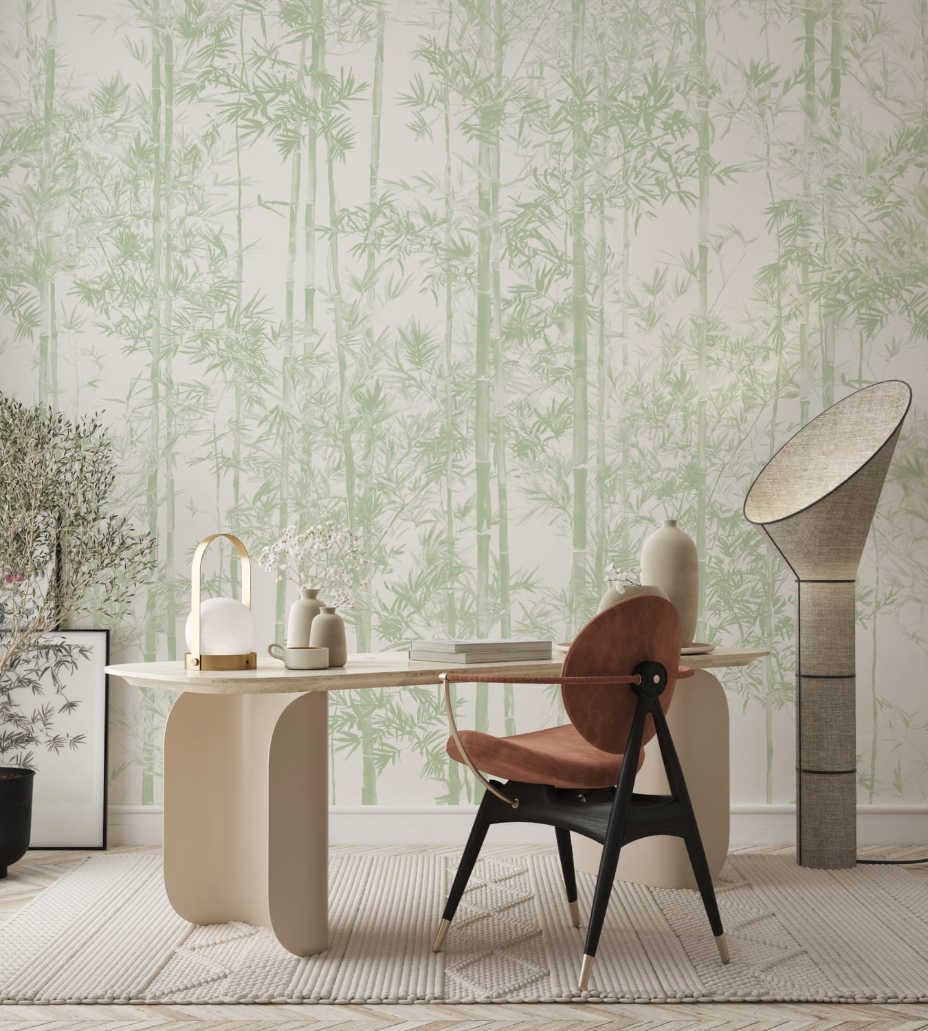Wandbild Bamboo Green - Panel A