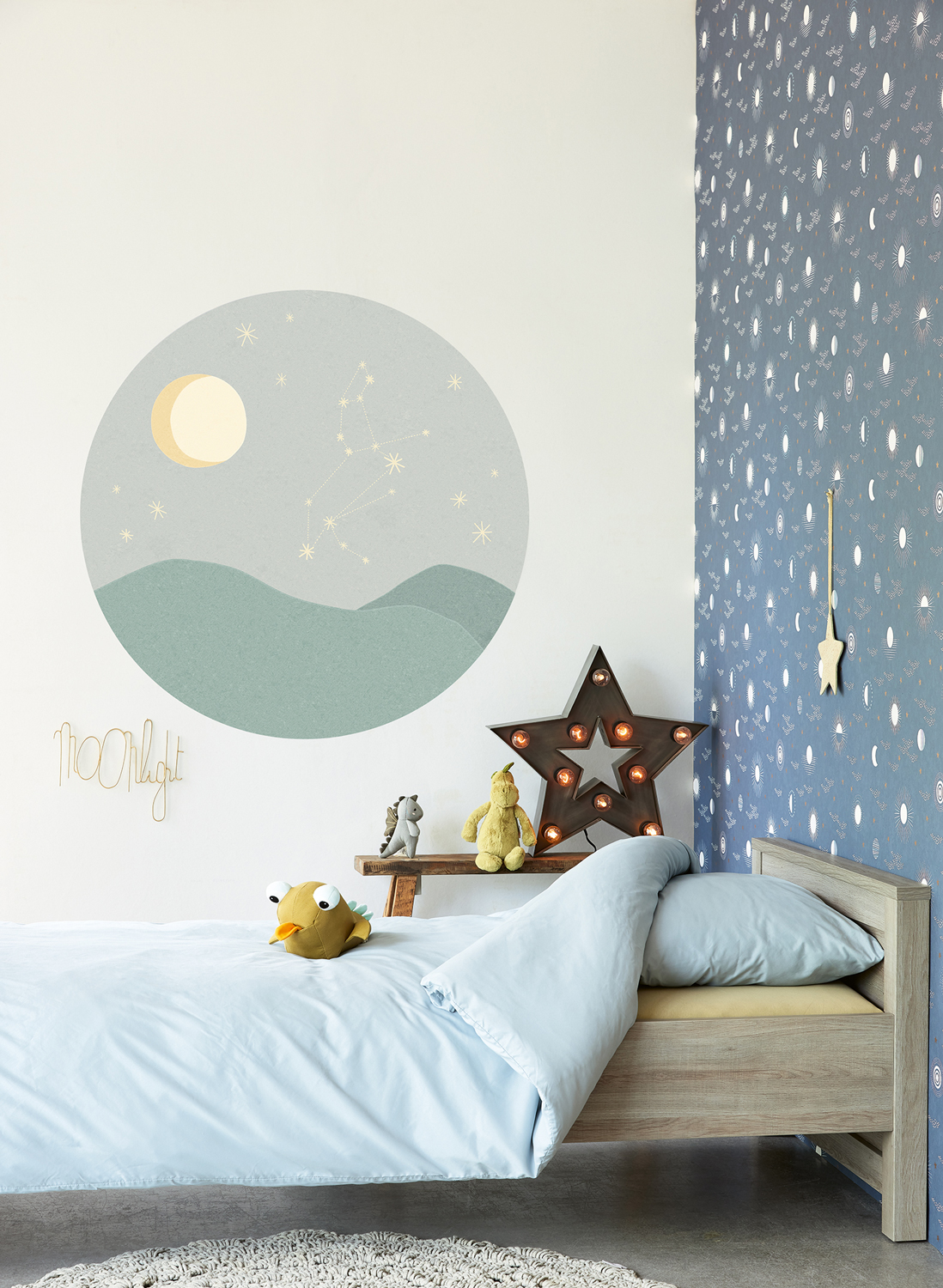 Wandbild Star Sign Circles Blue