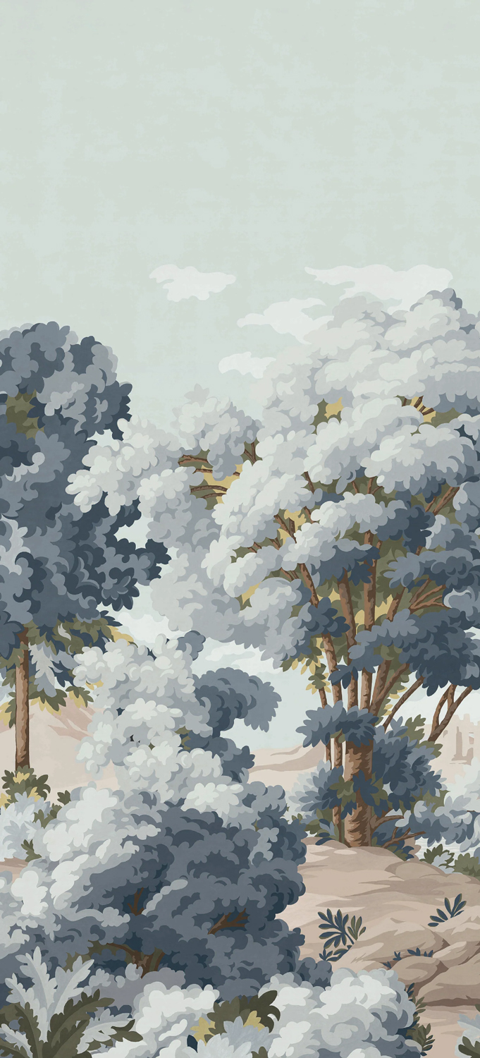Papier peint Vallée des Peintres - Bleu Panel A