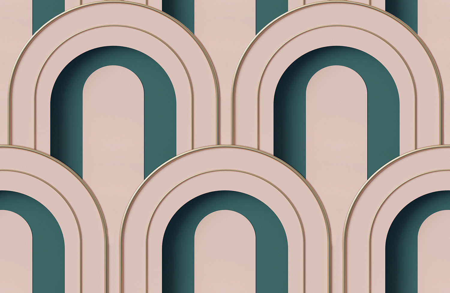 Tapete Arch Deco Bijou - Rebel Pink