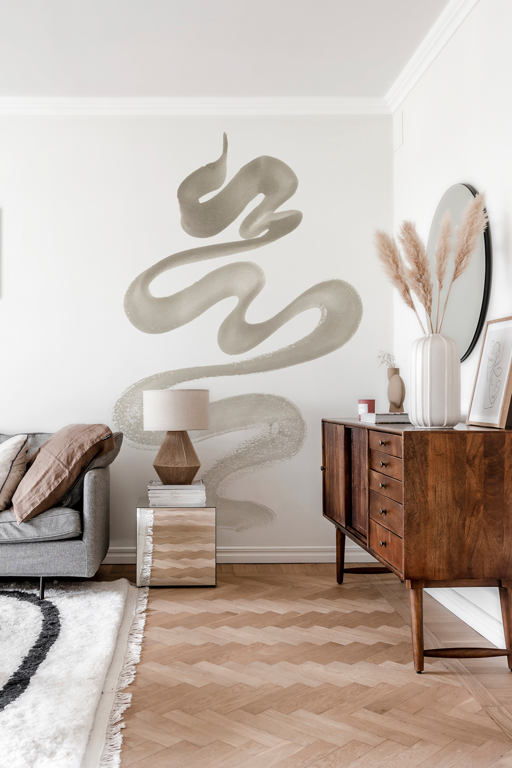 Wandbild Stroke - Sand