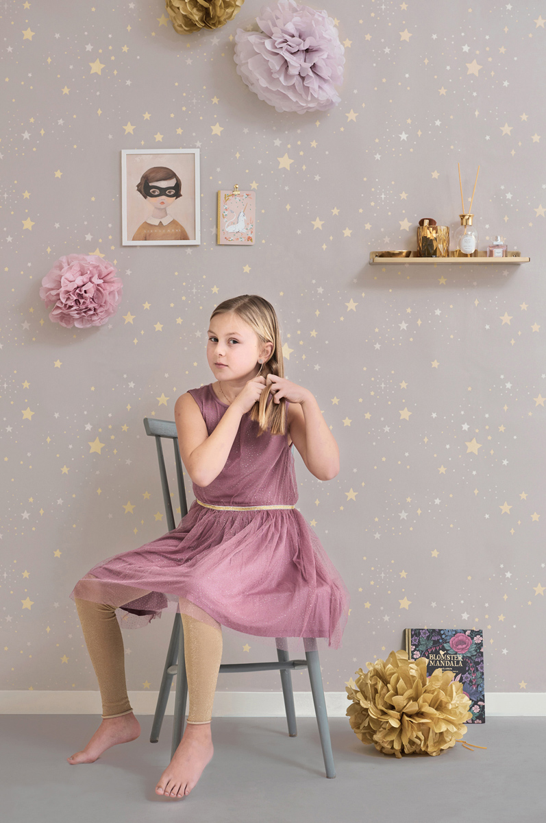 Tapete Sterne - Dusty Lilac