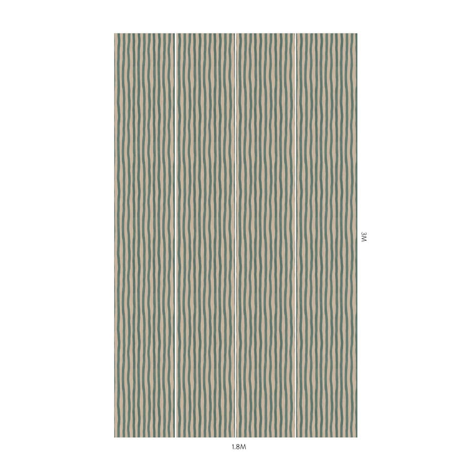 Papier peint Artists Stripe - Euphorbia/ Alabaster